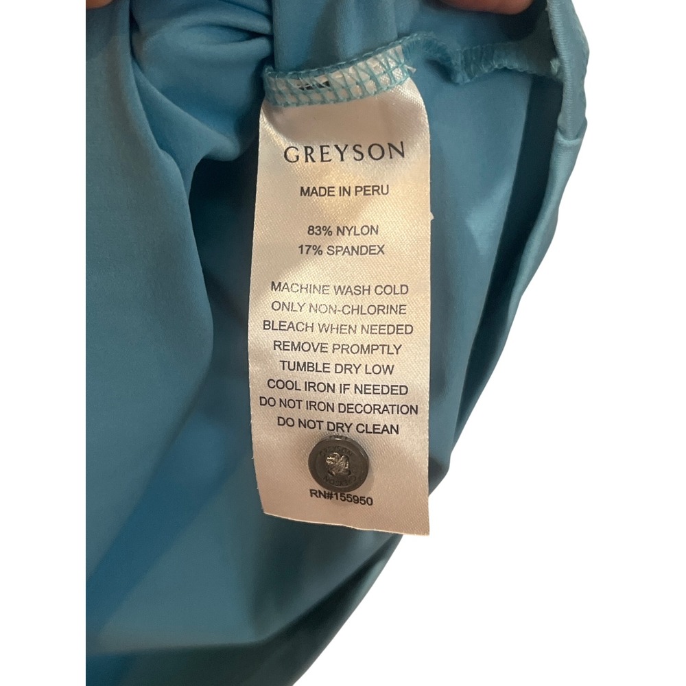 GREYSON‎ Long Sleeve Golf Polo Shirt Women's Medium Blue White Collar - Picture 4 of 6